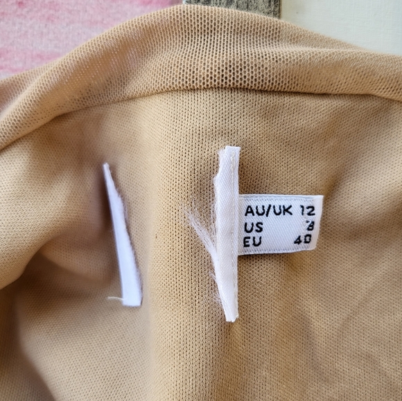 Princess Polly beige Charvi Mini Dredd Long Sleeve Bodycon Dress 8US - Picture 9 of 9
